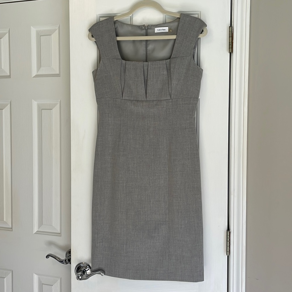 Gray Calvin Klein Size Six Sheath Dress